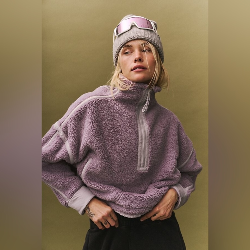 Free People Purple Fleece Jacket